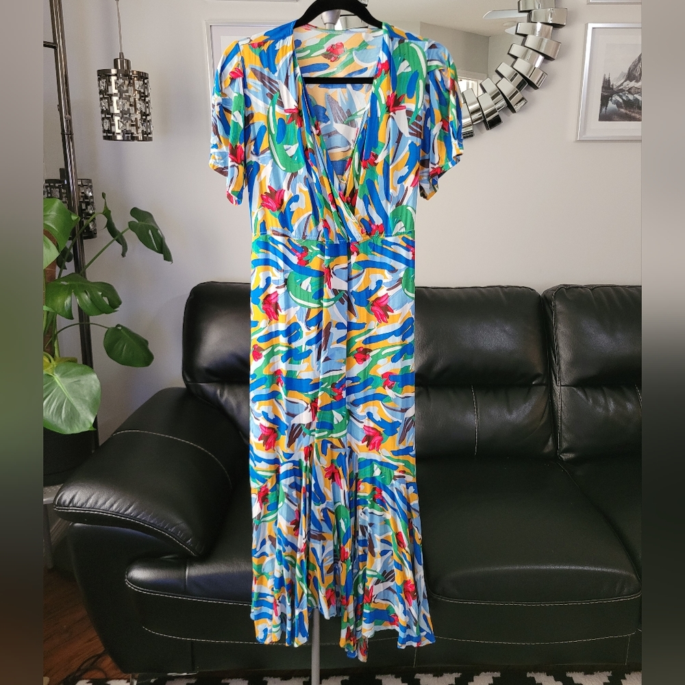 Colorful Midi Dress Mermaid Cut Size Small- Medium